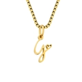Collier en acier inoxydable doré avec pendentif lettre G cursive et petit cœur - Style Lettre G / Or