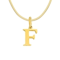 Gold letter F pendant necklace with minimalist snake chain for women retro style - Letter F / 1 Piece / Gold