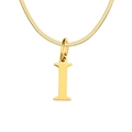 Minimalist gold snake chain necklace featuring a vintage style letter I pendant - Letter I / 1 Piece / Gold