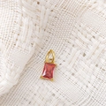 Rectangular red birthstone pendant in 14K gold plated stainless steel setting - January Red - Gold