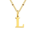 Collier doré avec pendentif initiale L et petites perles sur une chaîne délicate - Lettre L / Or