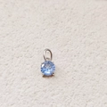 Light blue 7x7mm zircon pendant with stainless steel four-prong setting in silver finish - March Light Blue - Silver