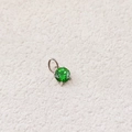 7x7mm round green zircon pendant with silver stainless steel four-prong setting - May Green - Silver