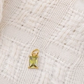 Peridot green rectangular zircon pendant in 14K gold plated stainless steel - August Light Green - Gold