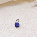 Classic silver pendant with a round 7x7 blue zircon and secure four-prong setting - September Royal Blue - Silver