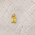 Rectangle yellow zircon birthstone pendant in 14K gold plated stainless steel setting - November Light Yellow - Gold