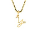 Élégant collier en acier inoxydable doré avec une lettre Y cursive et détail de cœur - Style Lettre Y / Or
