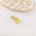 Polished stainless steel pendant with a brilliant round yellow zircon in 4-claw setting - November Light Yellow - Gold