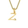 Collier élégant doré avec pendentif lettre Z et un petit détail en forme de cœur fini - Style Lettre Z / Or