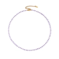 Elegant beaded necklace with faceted lavender crystal beads and gold-plated lobster clasp - June Light Purple