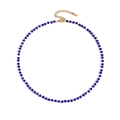 Minimalist faceted deep blue crystal bead necklace with gold plated stainless steel clasp - September Royal Blue (Sapphire Color)