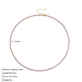Tenniskette aus 14K vergoldetem Edelstahl mit lila Zirkonia-Steinen in 2x2mm Größe - Gold / Februar Violett