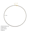 14K vergoldete Edelstahl-Tennis-Halskette mit hellblauen 2mm quadratischen Zirkonia - Gold / März Hellblau (Aquamarinfarbe)