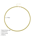 Collier tennis en acier inoxydable plaqué or 14K avec pierres vert herbe de 2mm - Août Vert Clair (Couleur Péridot)