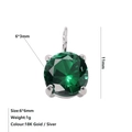 Macro detail of a 6x6mm green zircon stone pendant with silver 4-claw setting - May Green - Silver