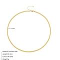 Collier tennis en acier inoxydable doré 14K avec oxydes de zirconium carrés - Novembre Jaune Clair (Couleur Citrine)