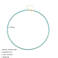 Collier tennis en acier doré avec des pierres de zircone bleues de 2 mm - Décembre Bleu Lac (Couleur Topaze Bleue/Zircon)
