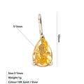 Dettaglio del ciondolo in zircone a goccia 5x3mm con montatura in acciaio da 10mm - Novembre Giallo Chiaro - Oro