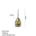 Dettaglio di un ciondolo in zircone champagne a forma di pera 5x3mm placcato in oro 18K - Agosto Verde Chiaro - Argento