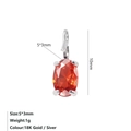 Macro detail of 5x3mm orange zircon pendant with four-prong setting in stainless steel - Steel / January Red (Garnet Color)