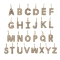 Full set of A-Z gold initial pendants with micro-pave crystals for DIY jewelry making - A-Z Full Alphabet Set / Gold