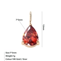 Ciondolo in zirconia rossa a pera 7x5mm con incastonatura a griffe placcata oro 18K - Gennaio Rosso - Oro