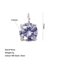 Delicate 6mm lilac zircon pendant in four-claw setting with silver finish specs - February Violet - Silver