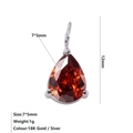 Ciondolo a goccia con zircone rosso 7x5mm e castone a tre griffe in argento - Gennaio Rosso - Argento