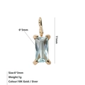 Squisito ciondolo fai-da-te geometrico azzurro 6x3mm placcato in oro 18K per gioielli - Marzo Blu Chiaro - Oro