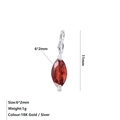 Pendente in zircone rosso taglio marquise finitura argento con misure di 11mm - Gennaio Rosso - Argento