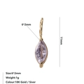 Ciondolo minimalista in zircone lavanda taglio marquise in oro 18K, 6x2mm - Febbraio Violetto - Oro