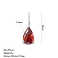 Ciondolo in zircone rosso a goccia 5x3mm, charm in argento per creazione gioielli - Gennaio Rosso - Argento