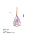 Ciondolo a goccia in zircone viola con montatura dorata, gioiello minimalista 5x3mm - Febbraio Violetto - Oro