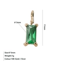 Ciondolo geometrico in pietra verde smeraldo placcato oro 18K per la creazione di gioielli - Maggio Verde - Oro