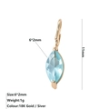 Pendente marquise in zircone blu chiaro con finitura oro 18 carats, 6x2mm - Marzo Blu Chiaro - Oro