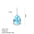Ciondolo in zircone azzurro a goccia con finitura argentata e pietra preziosa 7x5mm - Marzo Blu Chiaro - Argento