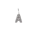 Silver-plated letter A pendant with sparkling pave-set cubic zirconia crystals - Letter A / Steel