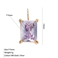 Ciondolo lusso francese oro 18K 7x5mm gemma lavanda per creazione gioielli fai da te - Febbraio Violetto - Oro