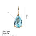 Ciondolo a goccia in zircone blu 5x3mm con finitura in oro 18K per gioielleria - Marzo Blu Chiaro - Oro