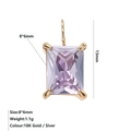 Ciondolo minimalista con gemma lavanda 8x6mm e montatura a griffe placcata oro 18k - Febbraio Violetto - Oro