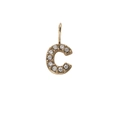 Gold plated letter C pendant charm featuring sparkling white cubic zirconia stones - Letter C / Gold