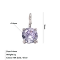 Light purple zircon round pendant 4x4mm with gold finish for DIY jewelry making - February Birthstone Pendant (Violet) / Steel