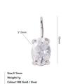 Ciondolo in acciaio inossidabile argento 5x3mm con zircone ovale e incastonatura a 4 griffe - Colore acciaio / Aprile Bianco (Colore Diamante/Cristallo)