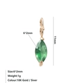 Pendente in oro 18 carati con zircone verde taglio marquise elegante da 6x2 mm - Maggio Verde - Oro