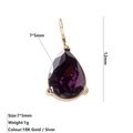 Ciondolo a goccia in zircone viola 7x5mm placcato oro 18K per gioielli fai da te - Giugno Viola - Oro