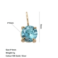 4x4mm light blue zircon pendant in 18k gold plating with a 9mm total height - March Birthstone Pendant (Light Blue) / Gold