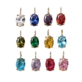 Lot de douze pendentifs ovales en acier inoxydable doré pour la création de bijoux DIY - Collection Multicolore (Ton Or)