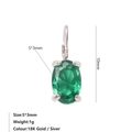 Ciondolo con zircone verde smeraldo 5x3mm in finitura argento su acciaio inossidabile elegante - Colore acciaio / Maggio Verde (Colore Smeraldo)