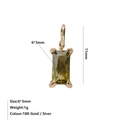 Ciondolo placcato oro 18K stile francese con pietra geometrica verde oliva 6x3mm - Agosto Verde Chiaro - Oro