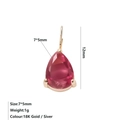 Ciondolo a goccia in zirconia rosa con finitura oro 18 carati per creazione gioielli DIY - Luglio Rosa - Oro